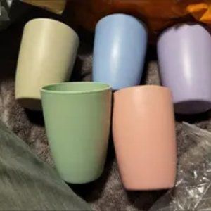 5pcs Eco-Friendly Unbreakable Wheat Straw Drinking Glasses Set